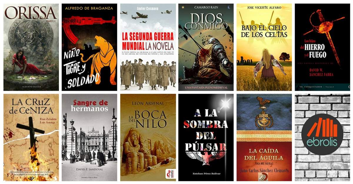 Mega pack Ebrolis de novela histórica, portadas libros